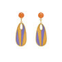 Art Deco orange and purple earrings